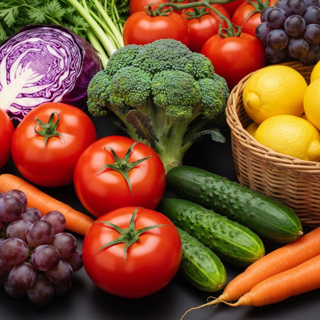 Fresh vegetables and fruits